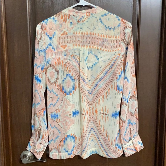 Anthropologie Dolan Aztec Button Down Blouse - Picture 4 of 5